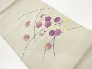 作家物　花葉模様織出し名古屋帯